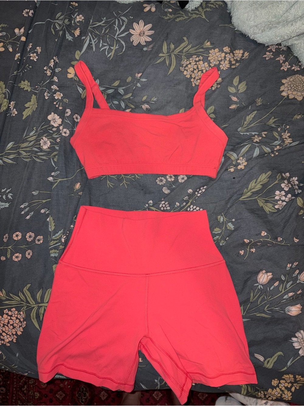 Aritzia Coral Active Set - Sports Bra & High-Waist Shorts